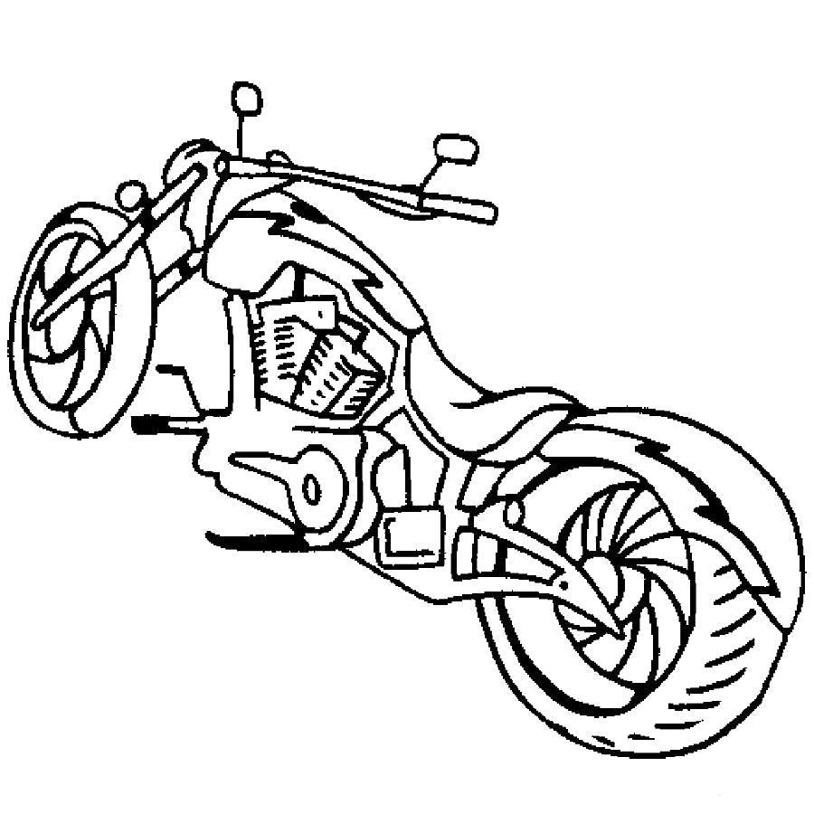 Раскраска Мотоцикл мощный мотоцикл. Мотоцикл