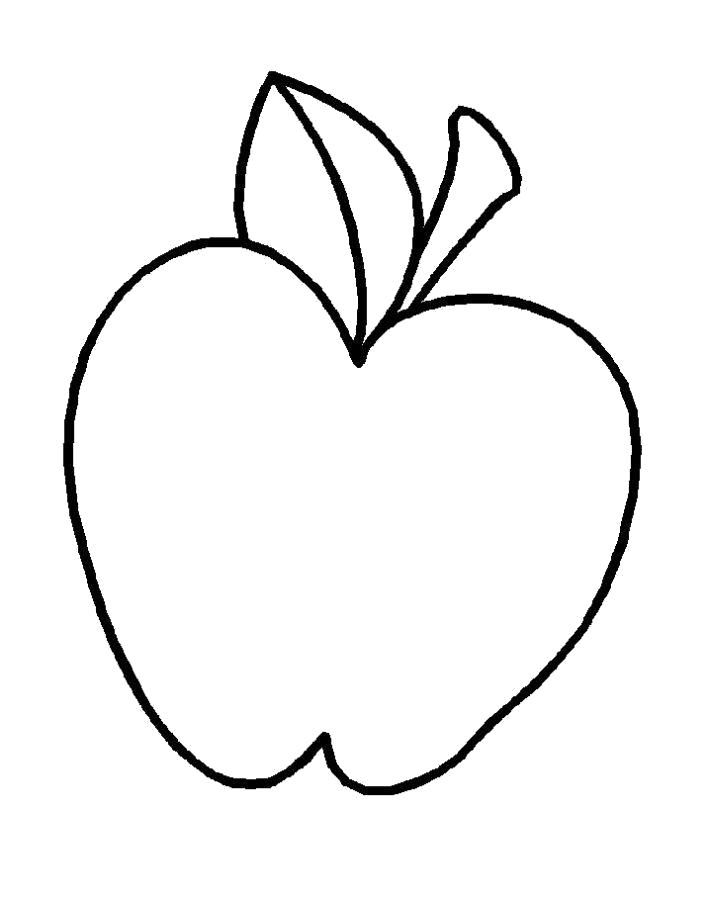 Раскраска Раскраска яблоко для самых маленьких. Фрукты