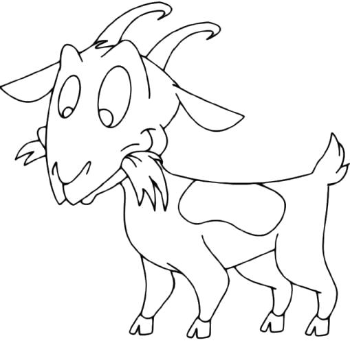 Название: Раскраска коза. Категория: Домашние животные. Теги: Коза.
