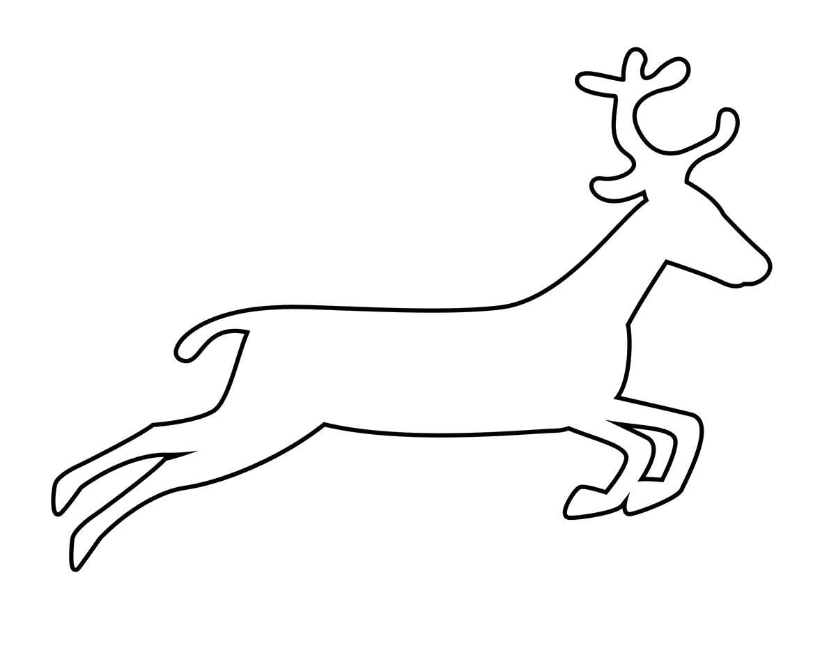 Название: Раскраска Раскраски животные шаблоны олень контур, животные трафарет для вырезания из бумаги. Категория: Олень. Теги: Олень.