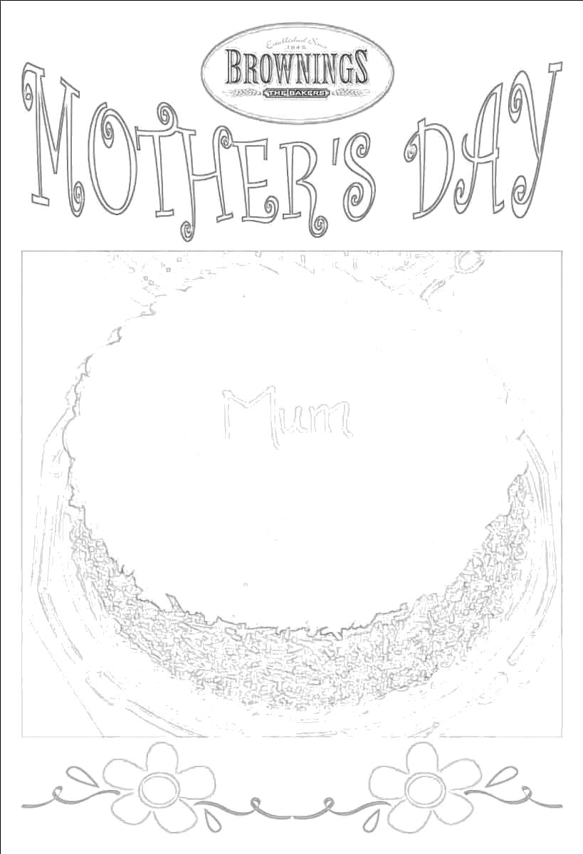 Название: Раскраска Английская открытка на день матери. Категория: День Матери. Теги: День Матери.