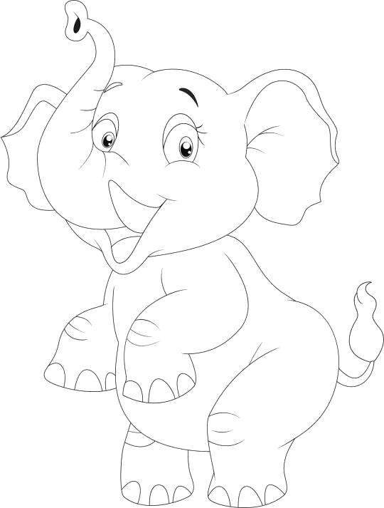 Раскраска слоник танцующий. Скачать слон.  Распечатать слон
