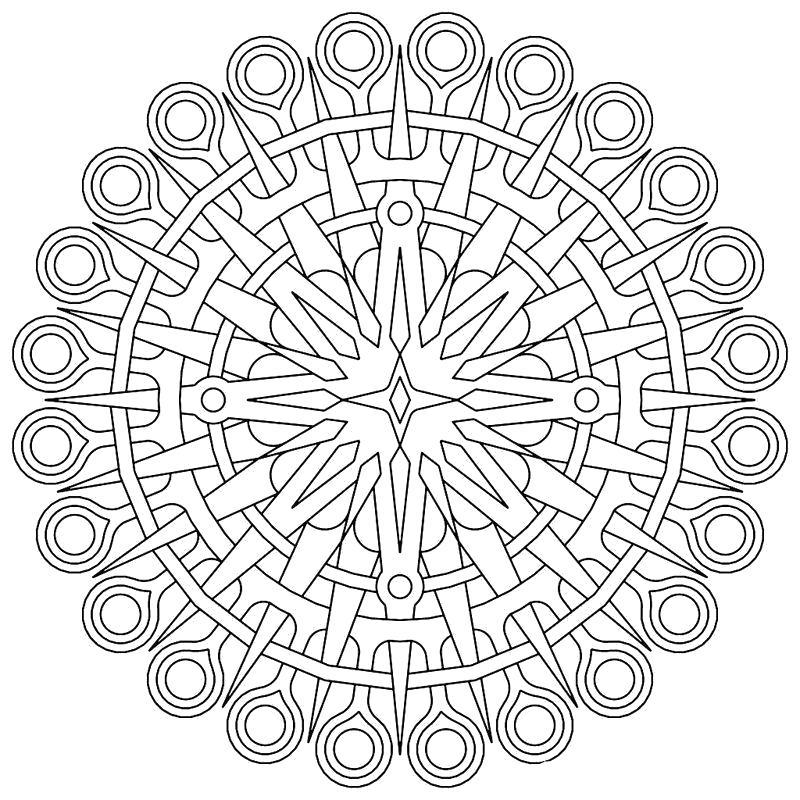 Раскраска  Мандала – символ мира и гармонии Вселенной. Скачать .  Распечатать 