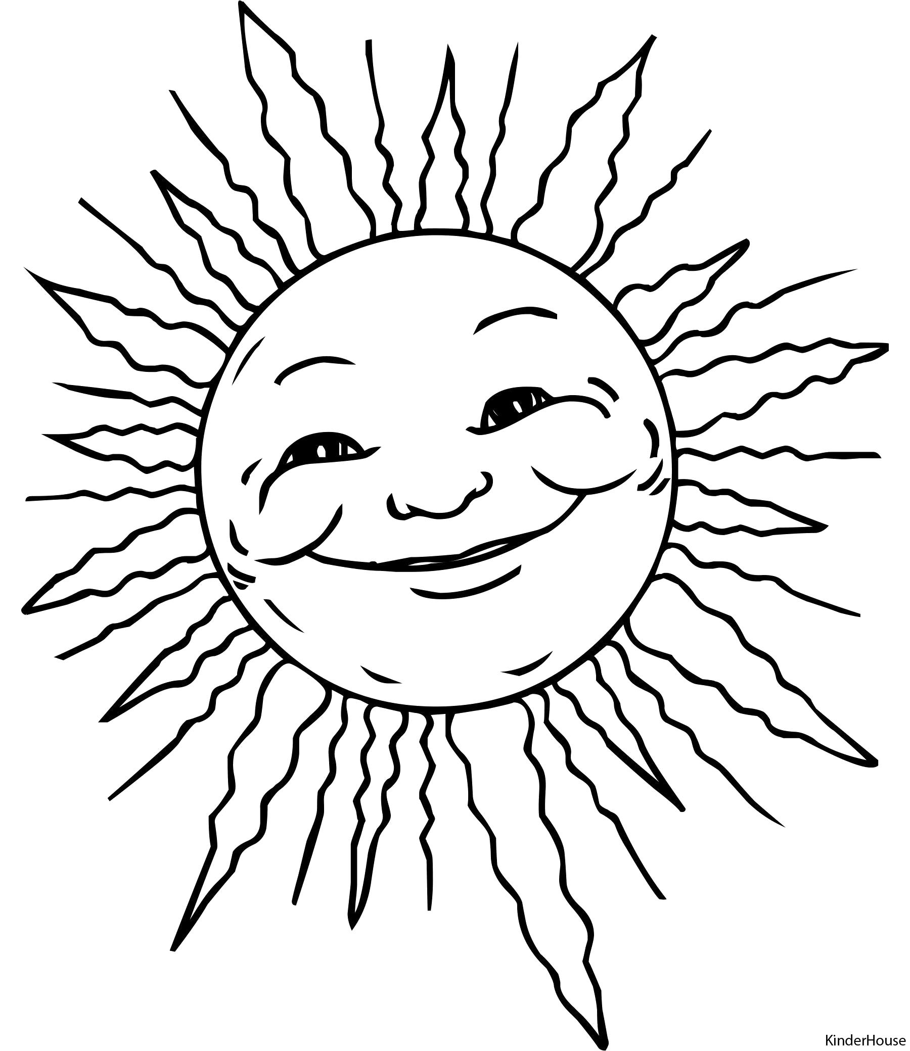 Название: Раскраска Солнце. Категория: Солнце. Теги: Солнце.