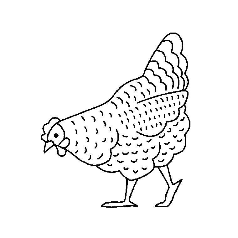 Название: Раскраска Курочка по зернышку. Категория: Домашние животные. Теги: Курица.