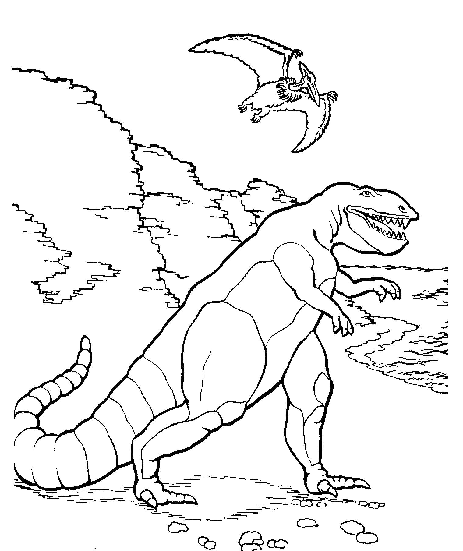 Раскраска Раскраска динозавр, хищные динозавры. динозавр