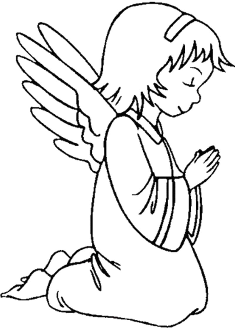 Раскраска Ангелочек девочка как рисовать. мифические существа