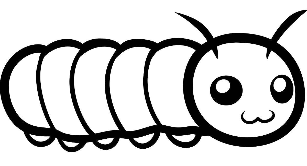 Название: Раскраска гусеничка. Категория: Насекомые. Теги: Гусеница.