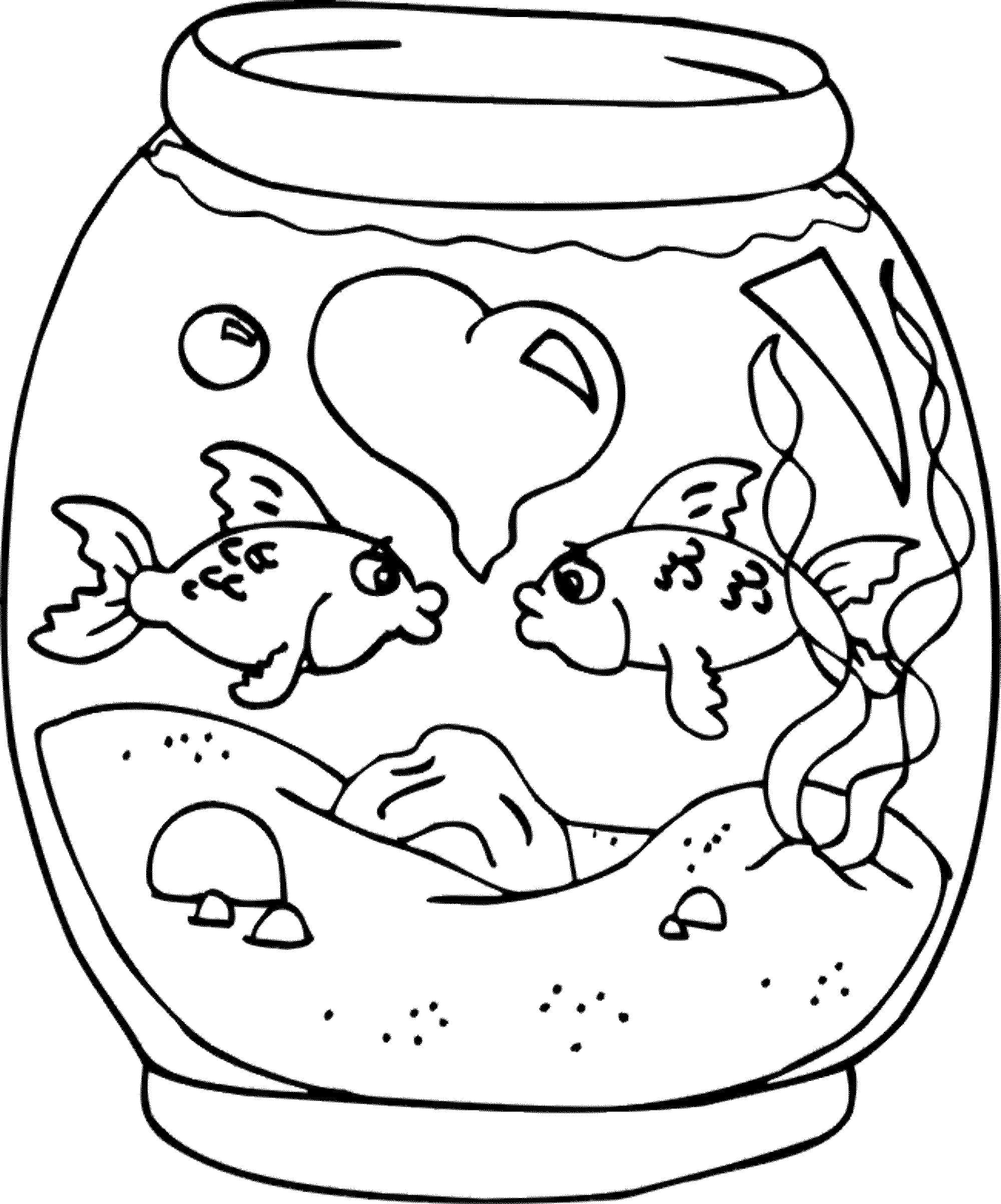 Название: Раскраска раскраска аквариум с рыбами. Категория: Аквариумные рыбы. Теги: Аквариумные рыбы.