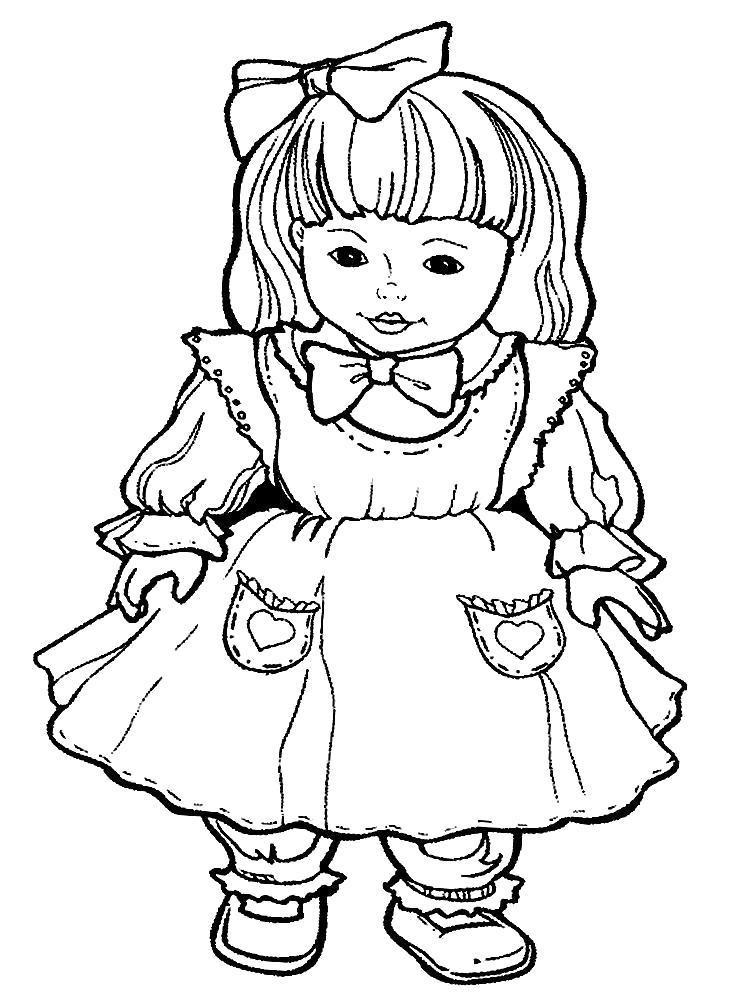 Раскраска для девочек - кукла