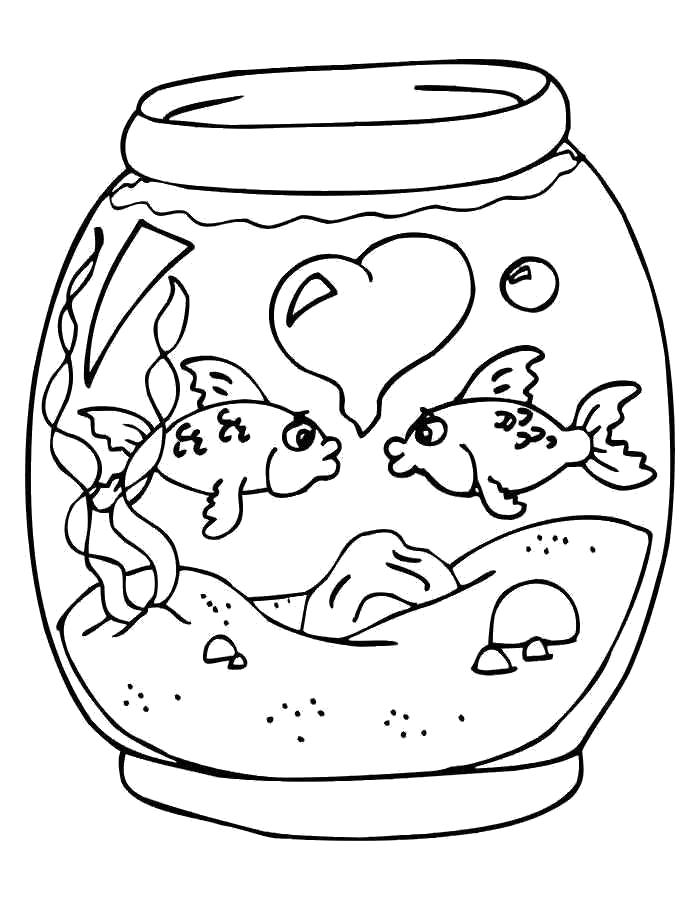 Название: Раскраска Раскраска аквариум с рыбками. Категория: Аквариумные рыбы. Теги: Аквариумные рыбы.