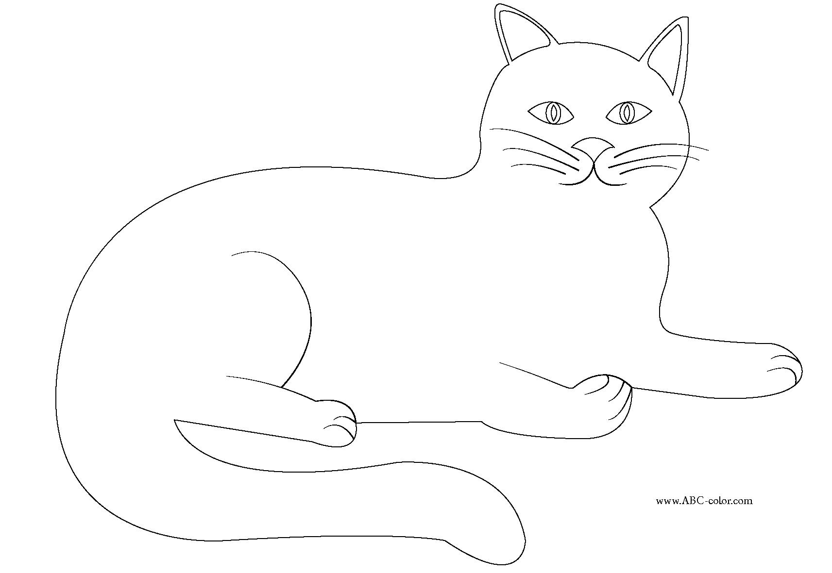Название: Раскраска кошка раскраска, кошечка лежит. Категория: кошка. Теги: кошка.