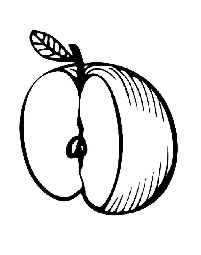 Название: Раскраска Раскраска яблоко . Категория: Фрукты. Теги: яблоко.
