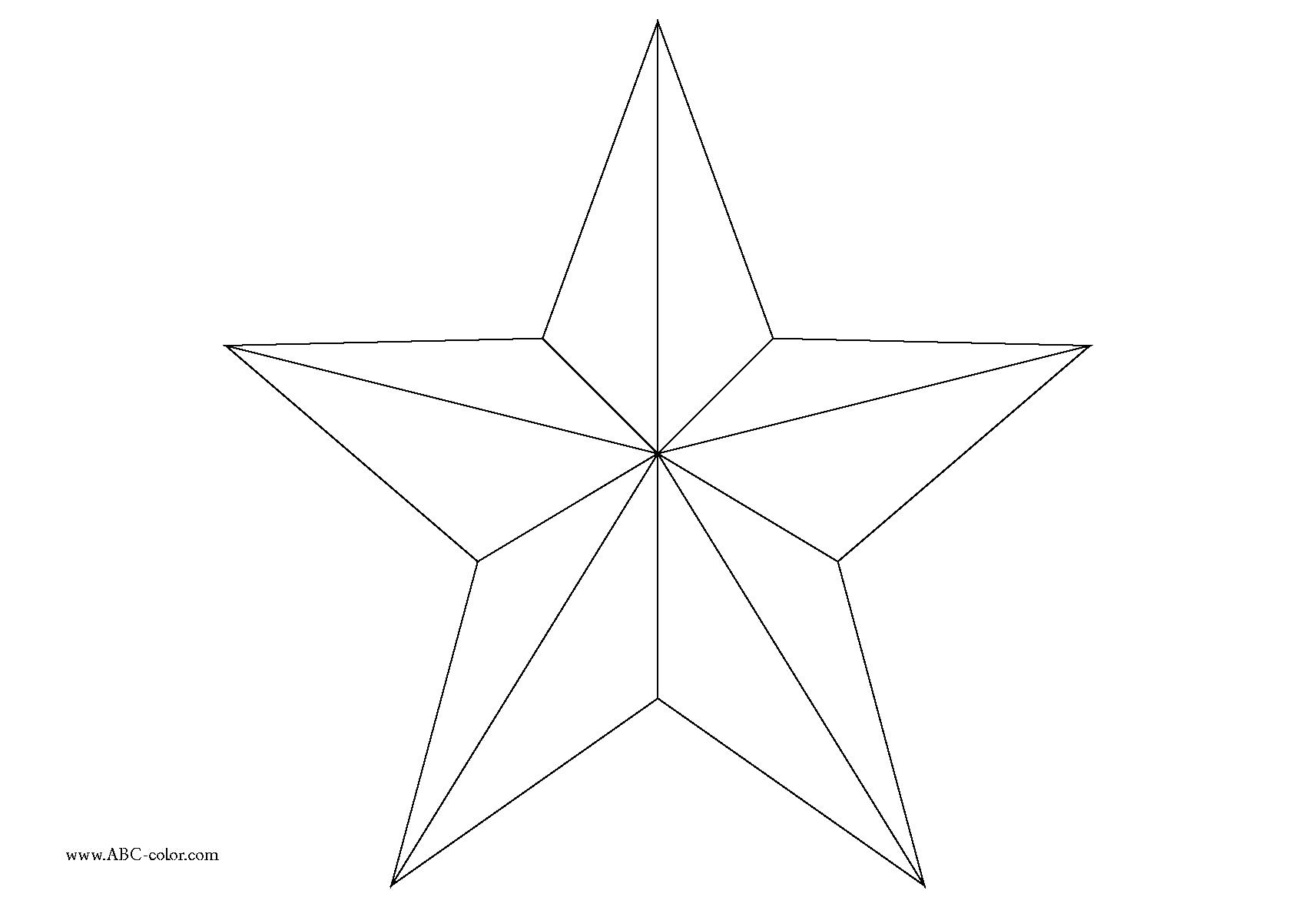 Раскраска граненая звезда . Скачать треугольник, звезда.  Распечатать геометрические фигуры