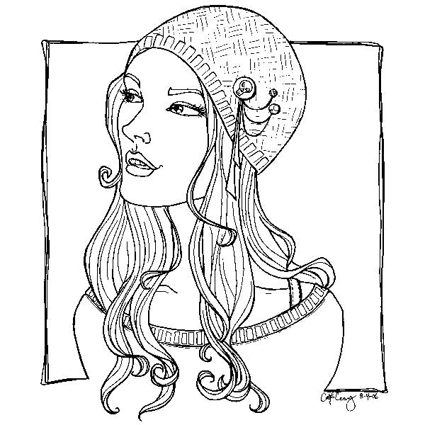 Название: Раскраска Раскраски шапка модная девушка модная шапка. Категория: прически. Теги: прическа.