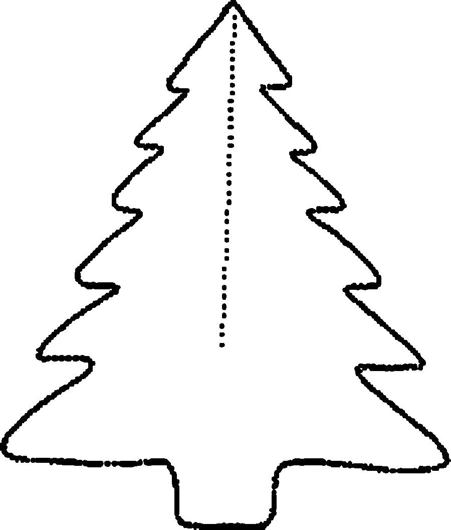 Раскраска  Новогодняя елка шаблон для вырезания из бумаги ель новогодняя для украшения. Скачать Елка.  Распечатать Елка