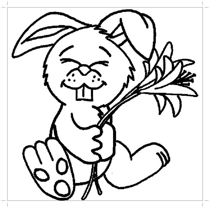 Раскраска Веселый кролик раскраска. Домашние животные