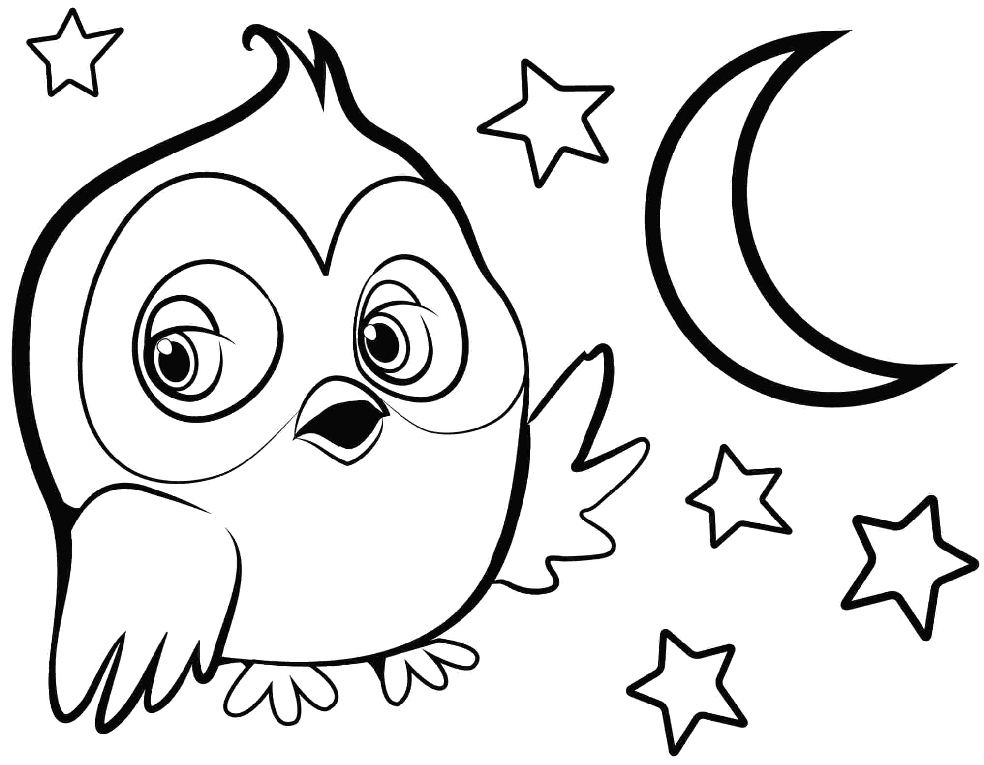 Название: Раскраска сова раскраска ночью среди звезд. Категория: Сова. Теги: Сова.