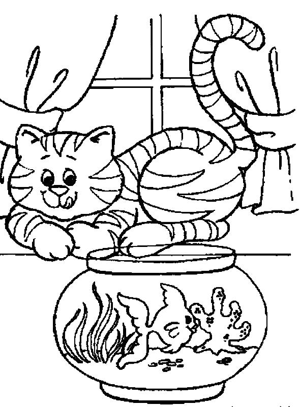 Раскраска  котов и котят. Скачать Котенок.  Распечатать Домашние животные