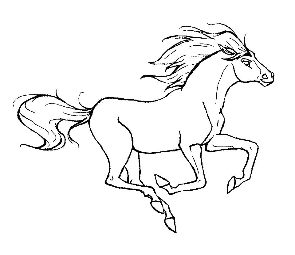Раскраска Бегущие лошади Барби