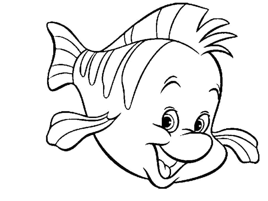 Золотая рыбка — раскраска для детей. Распечатать бесплатно.