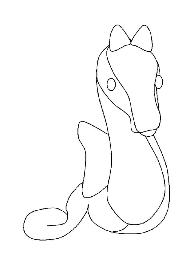 Раскраска Раскраска Морской конек. Морские животные