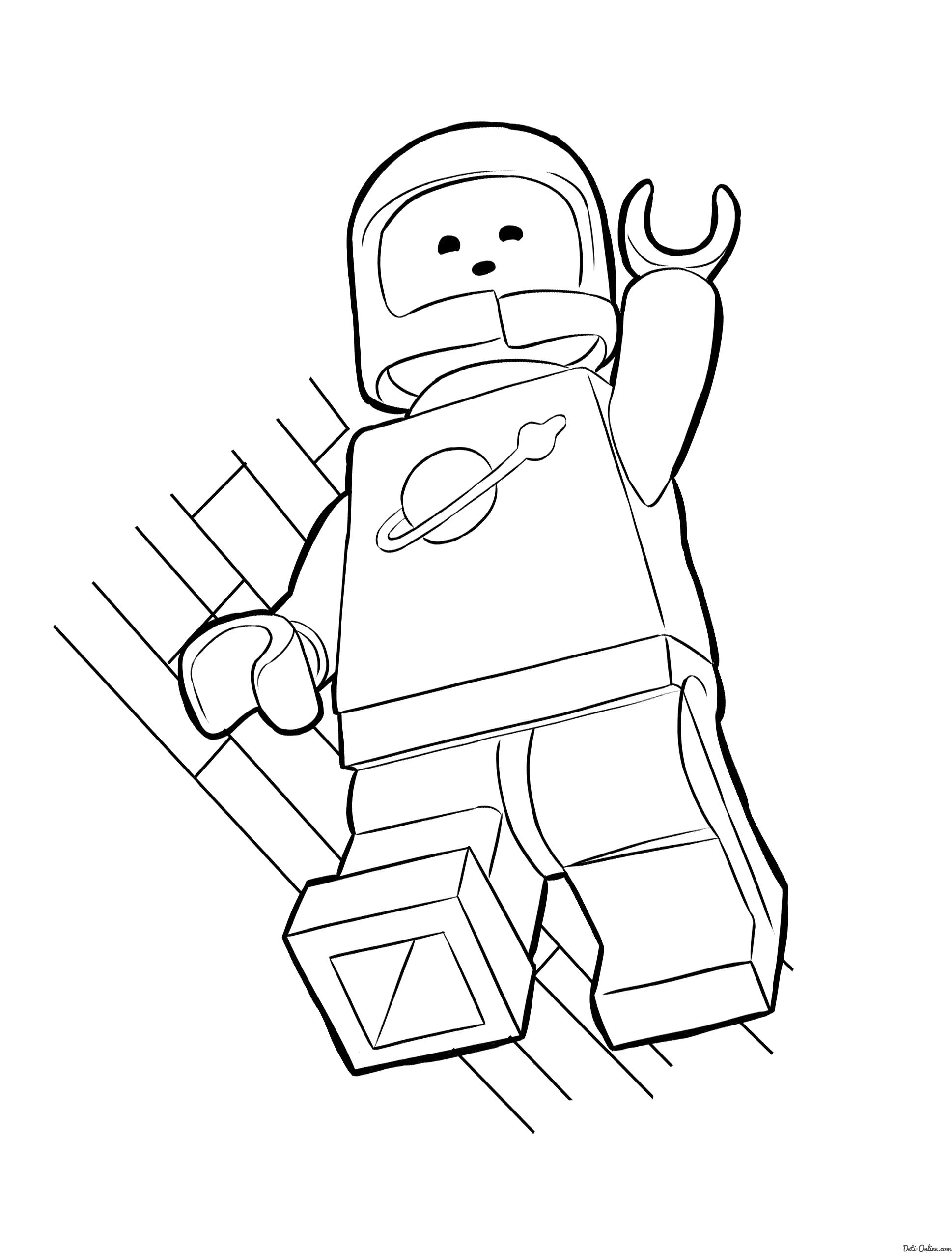 Раскраска  Бенни-космонавт, Лего. Скачать Лего.  Распечатать Лего
