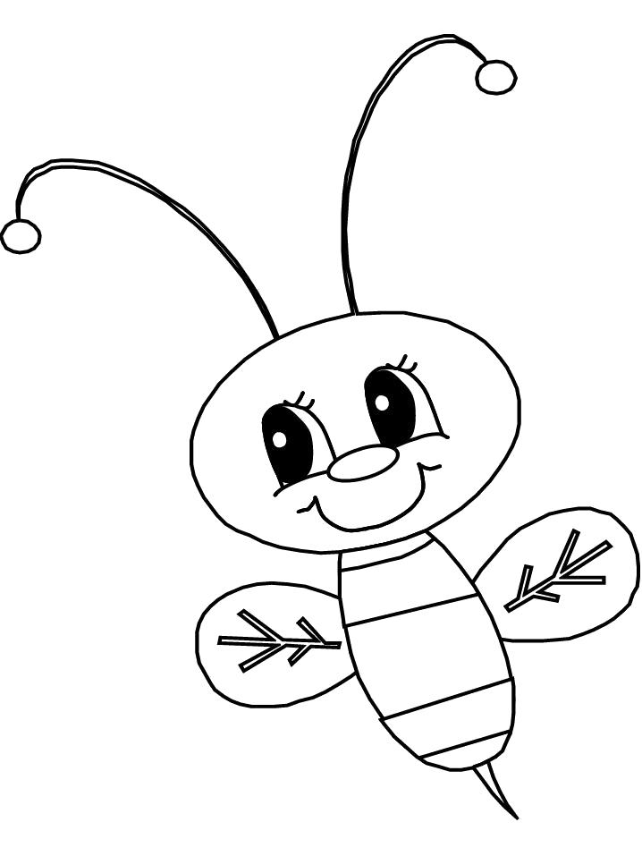 Раскраска  пчела. Маленькая пчелка. Скачать Пчела.  Распечатать Насекомые