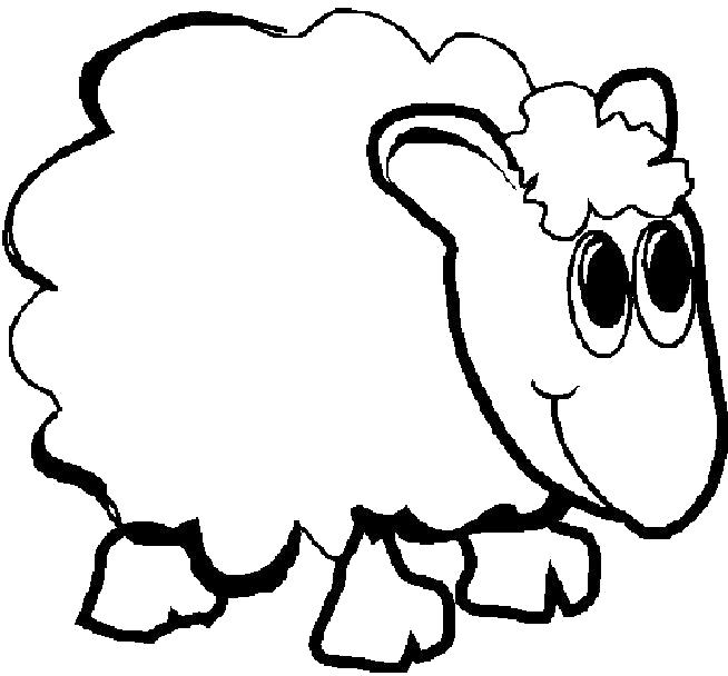 Раскраска Милая овечка. Скачать Овца.  Распечатать Домашние животные