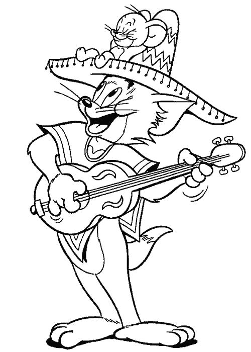 Название: Раскраска Мексиканцы. Категория: Том и Джерри. Теги: Том и Джерри.