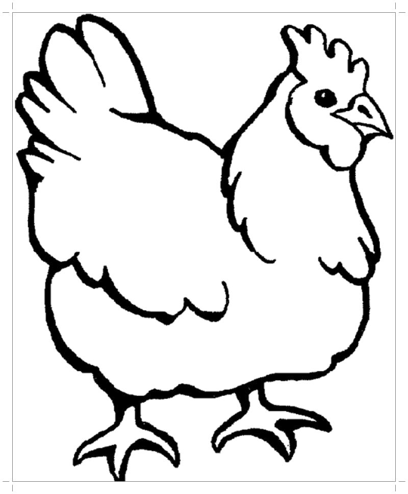 Раскраска Картинка курица . Скачать Курица.  Распечатать Домашние животные