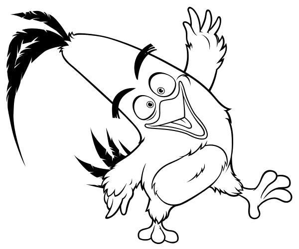Раскраска  - Angry Birds  Весёлый Чак. Скачать .  Распечатать 