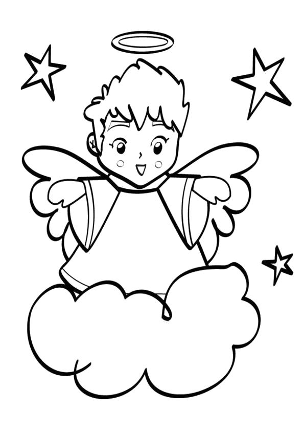 Название: Раскраска ангел малыш. Категория: мифические существа. Теги: ангел.