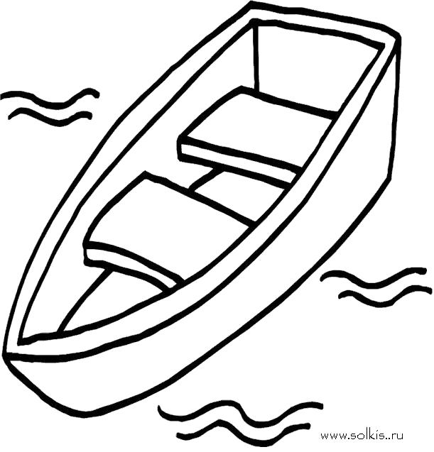 Раскраска Раскраска Лодка, двухместная лодка. 