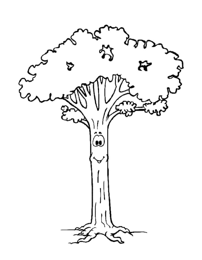 Раскраска Детские  для девочек и мальчиков. дерево с глазами . Скачать дерево.  Распечатать растения