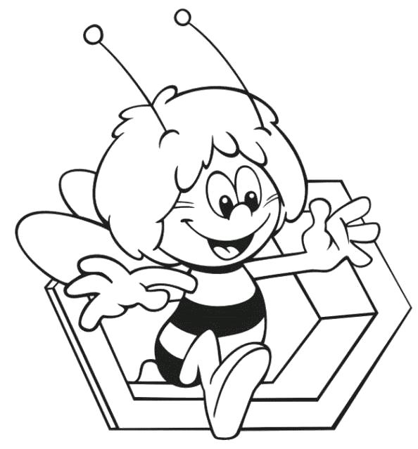 Название: Раскраска Раскраска пчёлка Майя. Категория: Насекомые. Теги: Пчела.