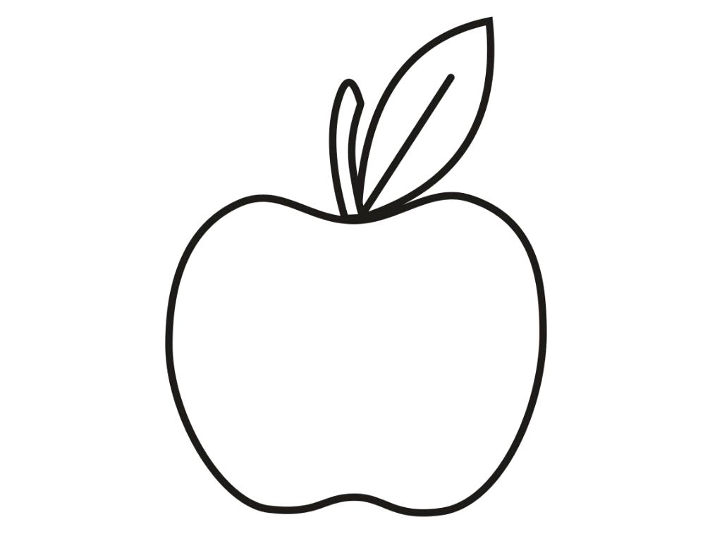 Название: Раскраска яблоко. Категория: Фрукты. Теги: яблоко.