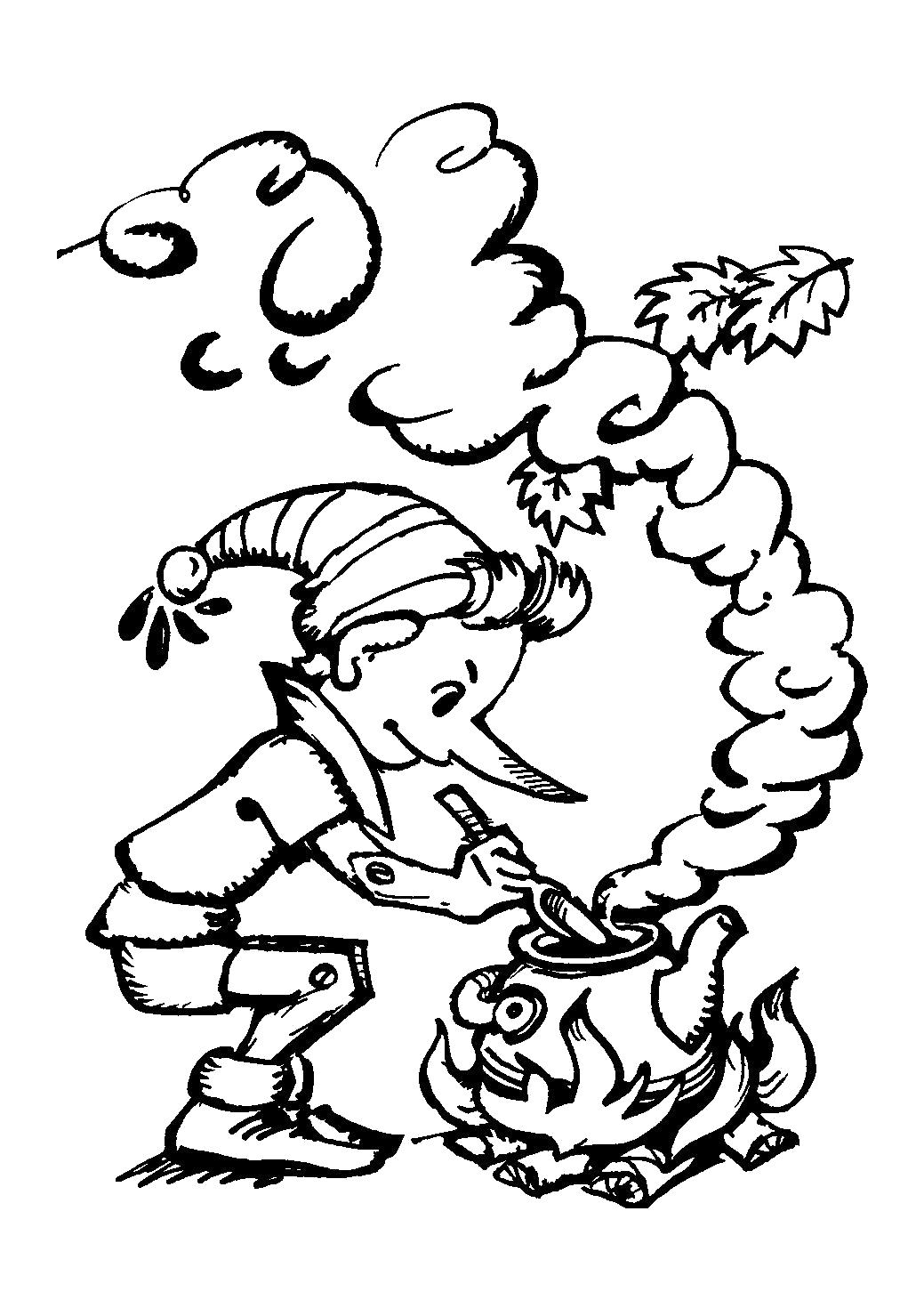 Раскраска Раскраска для детей "Приключения Буратино". герои сказок