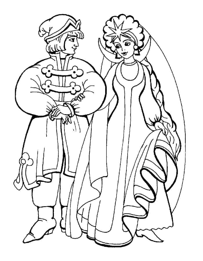 Раскраска Раскраска сказка о царе Салтане. 