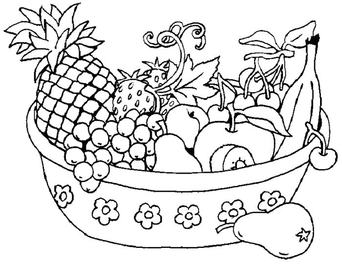 Овощи и фрукты картинки раскраски