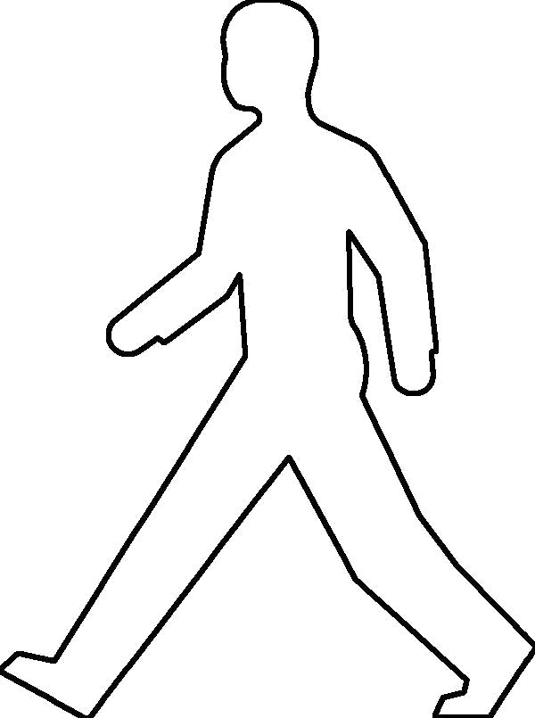 Раскраска Раскраски шаблон человека шаблон идущего человека для вырезания из бумаги. Шаблон