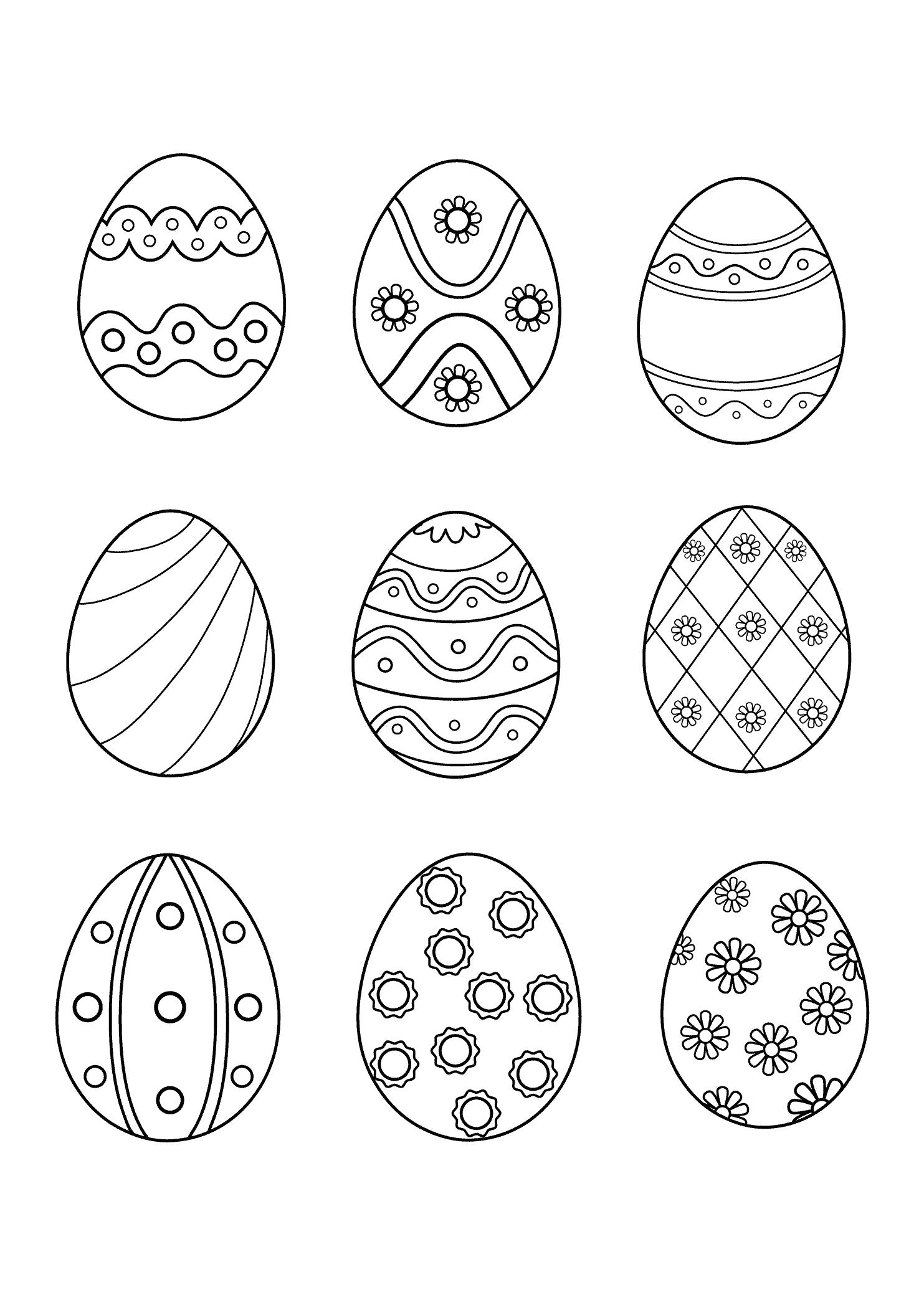 Раскраска Раскраска Яйца. Раскраска Пасхальные яйца, раскрашенные яйца, яйца к пасхе, картинка пасха. Пасха