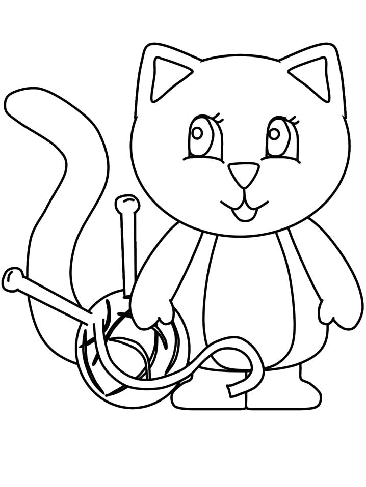 Название: Раскраска Раскраска для детей. Категория: Домашние животные. Теги: кошка, Котенок.