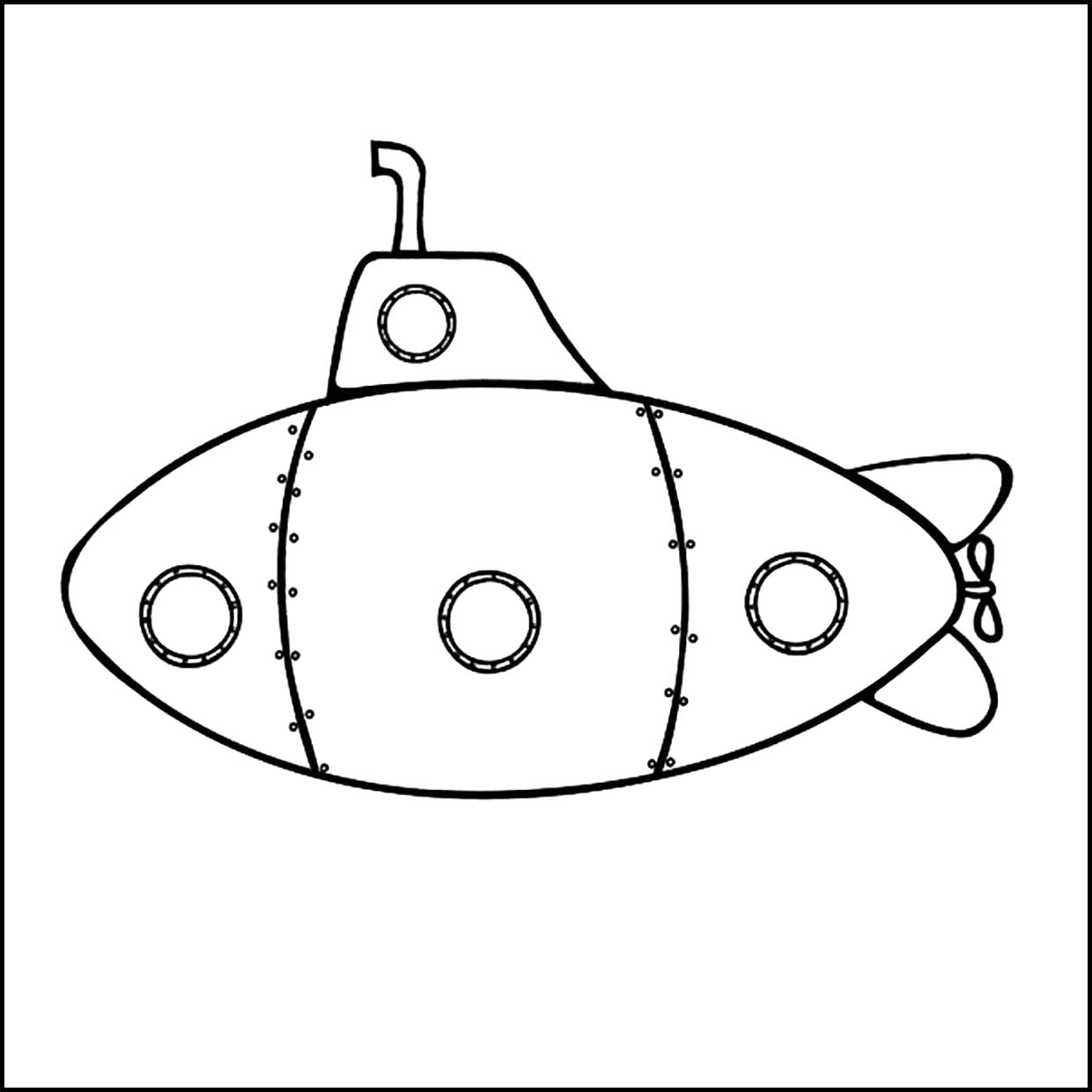 Раскраска  подводная лодка. Скачать 23 февраля.  Распечатать 23 февраля