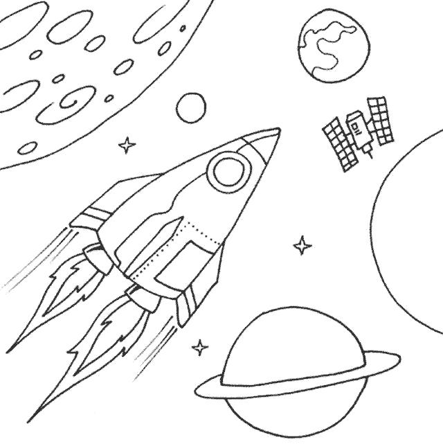 Раскраска Ракета между планет. для мальчиков
