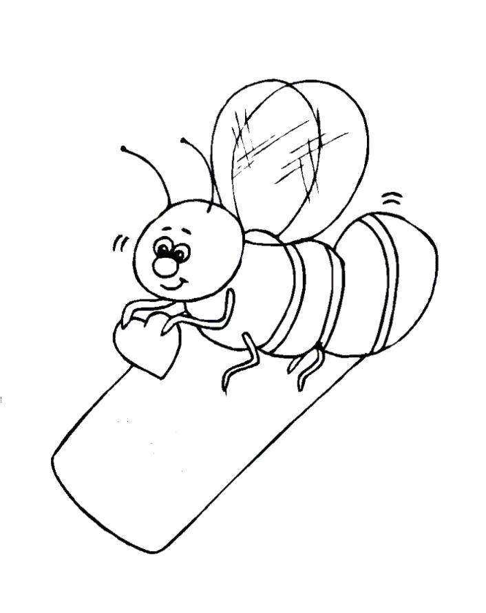 Название: Раскраска Пчела с сердечком. Категория: Пчела. Теги: Пчела.