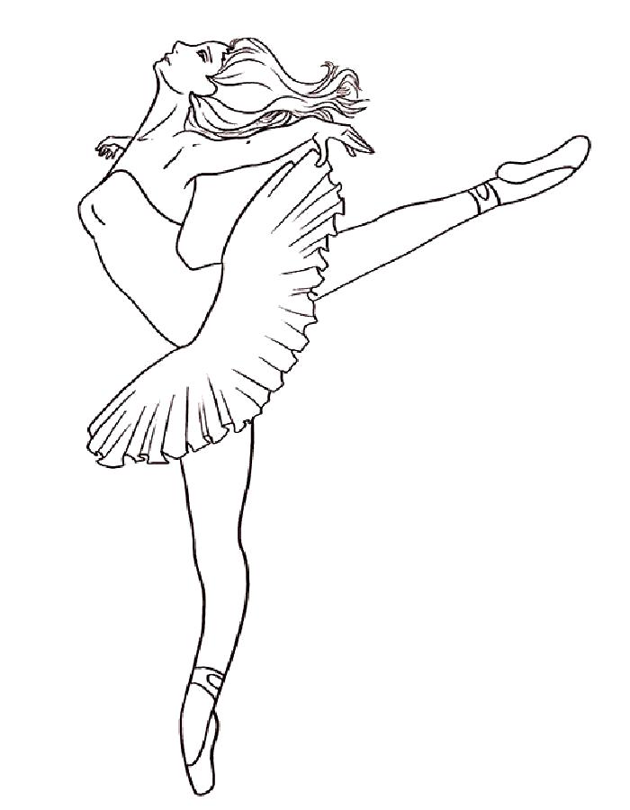 Раскраска Балерина в танце. Балерина