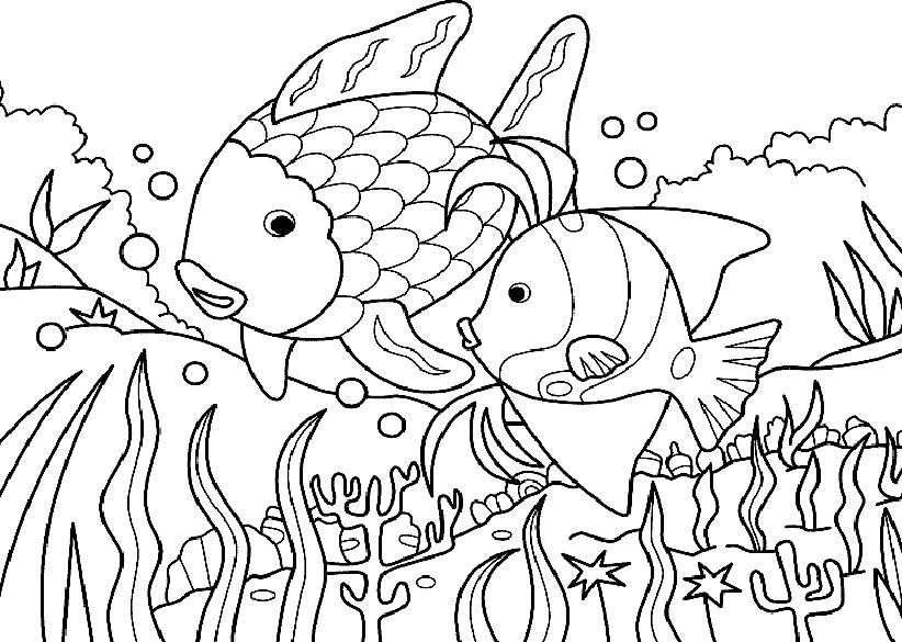 Раскраска  Рыбы для детей. Скачать Рыбы.  Распечатать Морские животные