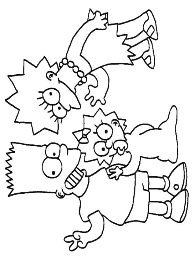 Название: Раскраска Лиза, Барт и Мегги. Категория: Симпсоны. Теги: Симпсоны.