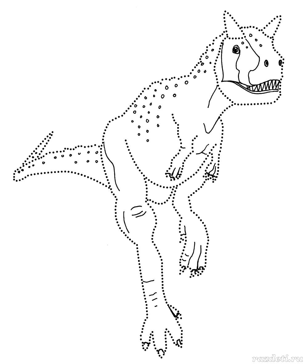 Раскраска Раскраски для детей. Динозаврики по линиям. динозавр
